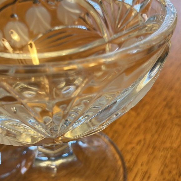 Pressed Glass Round Compote candy Dish Pedestal - Picture 3 of 5